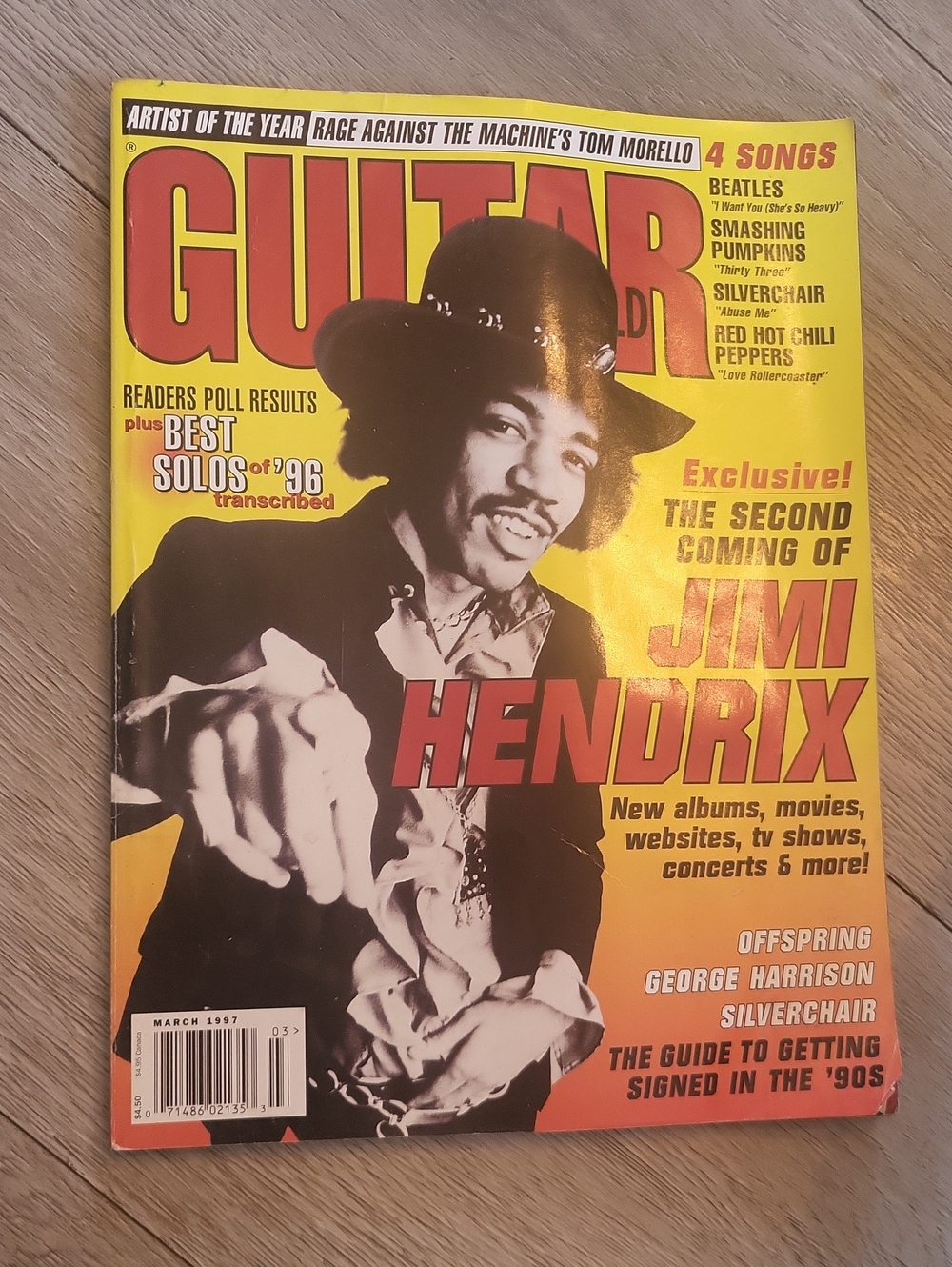 Guitar Magazine Featuring Jimi Hendrix - Yellow & Red Cover 1997
